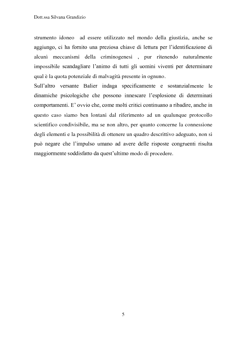 Anteprima della tesi: I serial Killer e ''il fascino della distruttività''. L'estremo di un infanzia negata?, Pagina 4