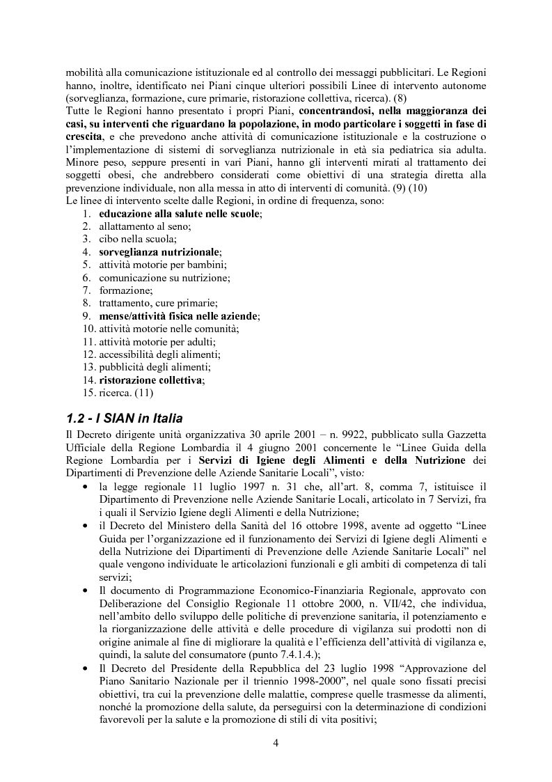 Anteprima della tesi: Protocollo di sorveglianza nutrizionale: Progetto pilota ASL di Como su bambini, adolescenti e adulti - 2006-2007, Pagina 7