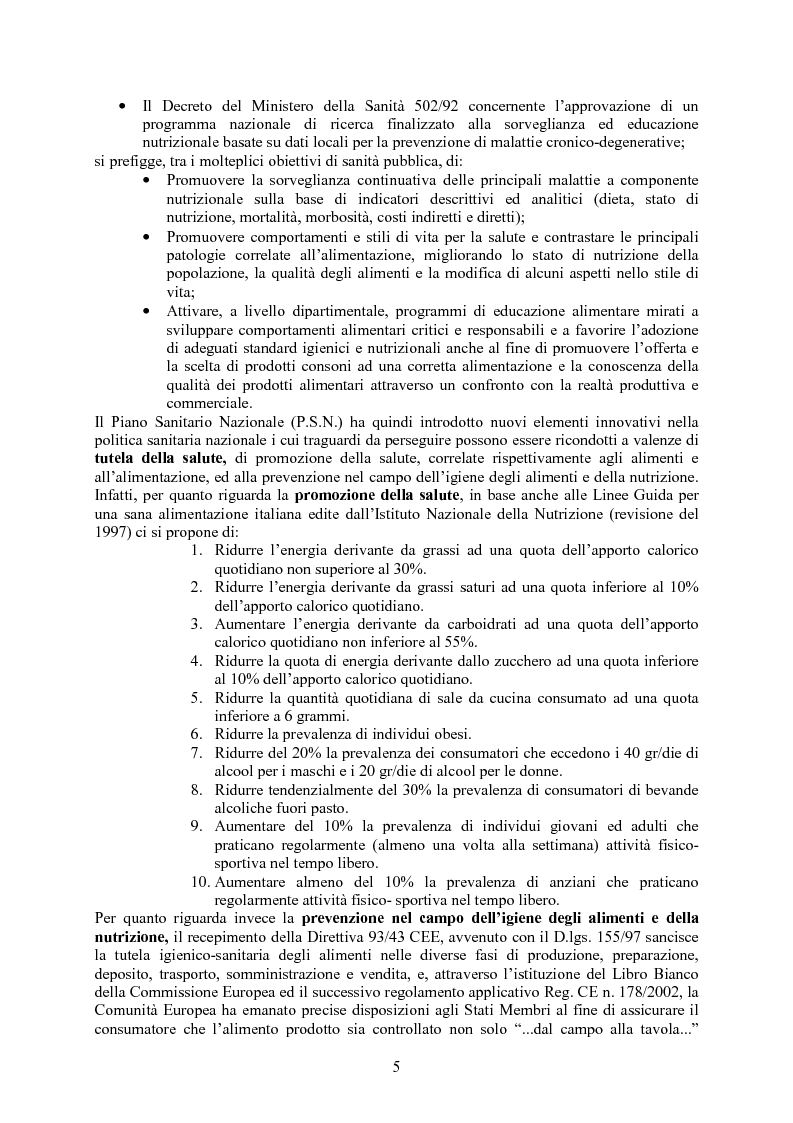 Anteprima della tesi: Protocollo di sorveglianza nutrizionale: Progetto pilota ASL di Como su bambini, adolescenti e adulti - 2006-2007, Pagina 8