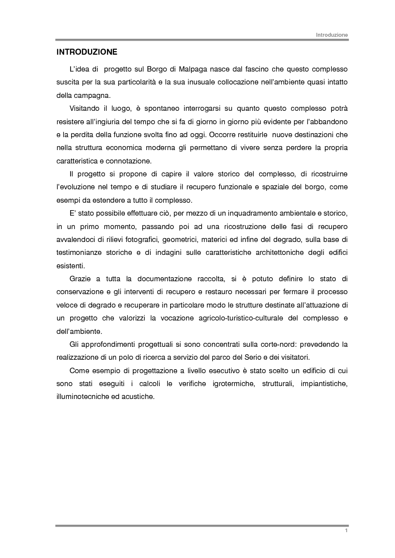 Anteprima della tesi: Recupero del Borgo di Malpaga - la corte nord, Pagina 3