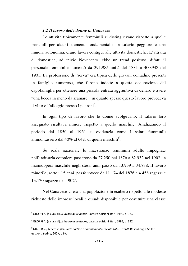 Anteprima della tesi: Il lavoro femminile in Piemonte nella seconda metà del XX secolo: il caso del Canavese, Pagina 7