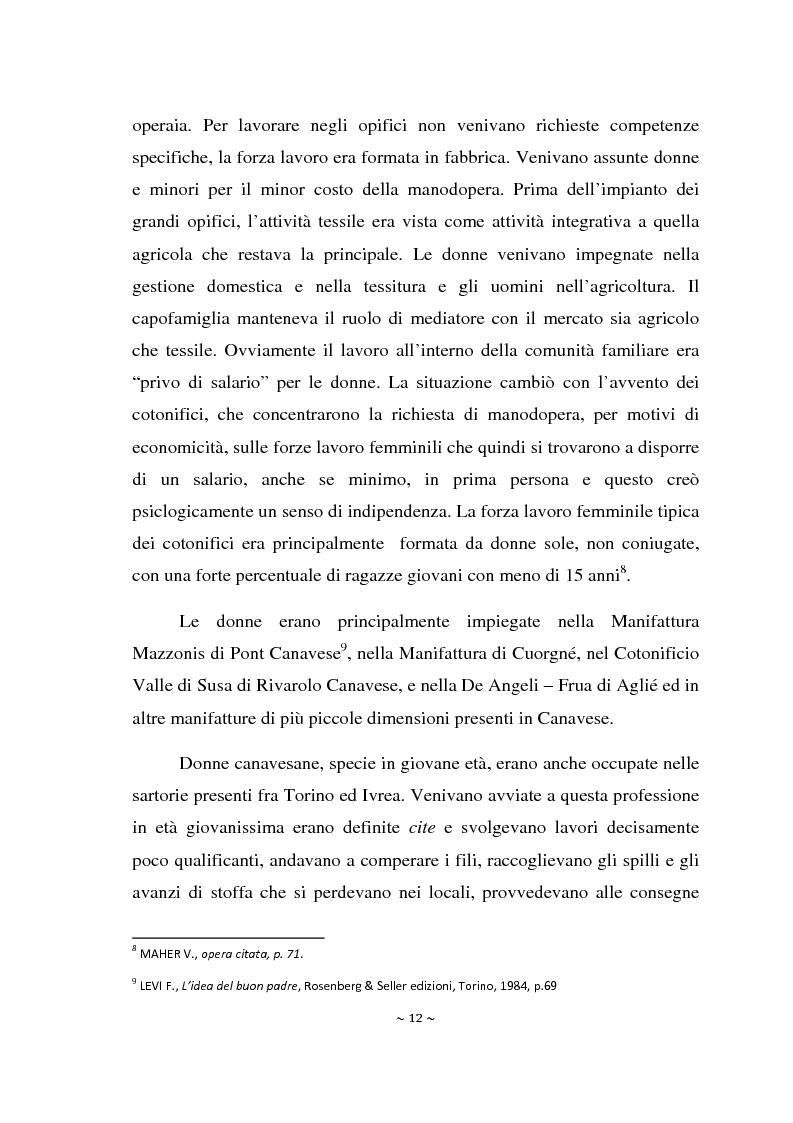 Anteprima della tesi: Il lavoro femminile in Piemonte nella seconda metà del XX secolo: il caso del Canavese, Pagina 8