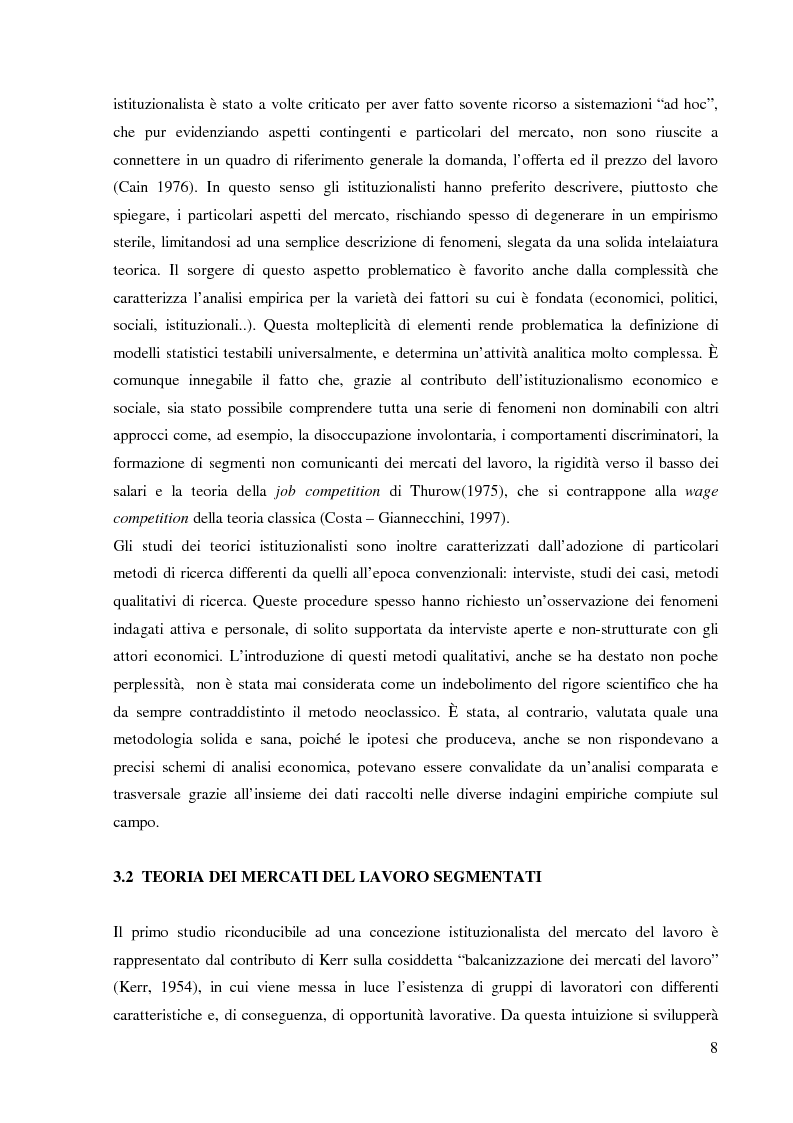 Anteprima della tesi: I mercati interni del lavoro: teorie classiche e nuove prospettive di analisi, Pagina 9