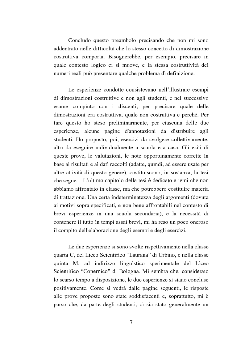 Anteprima della tesi: Dimostrazione costruttiva e non costruttiva in teoremi di esistenza. Un'esperienza didattica nelle scuole secondarie superiori., Pagina 4