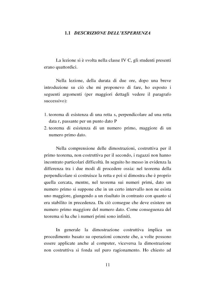 Anteprima della tesi: Dimostrazione costruttiva e non costruttiva in teoremi di esistenza. Un'esperienza didattica nelle scuole secondarie superiori., Pagina 8