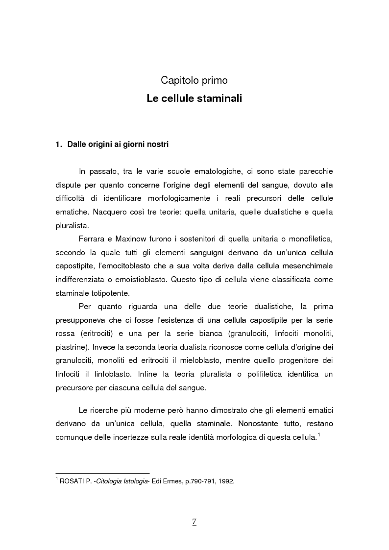 Anteprima della tesi: Donazione delle cellule staminali da cordone ombelicale. Progetto di raccolta ed ipotesi applicativa per la Provincia Autonoma di Bolzano, Pagina 4