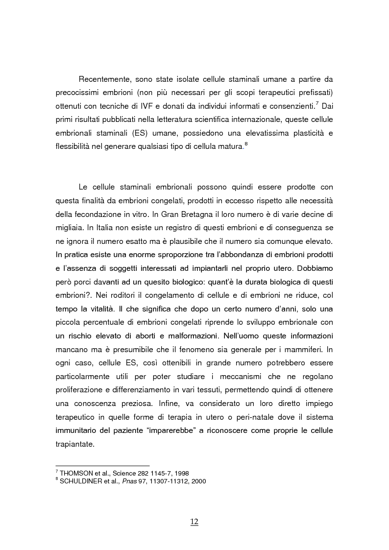 Anteprima della tesi: Donazione delle cellule staminali da cordone ombelicale. Progetto di raccolta ed ipotesi applicativa per la Provincia Autonoma di Bolzano, Pagina 9