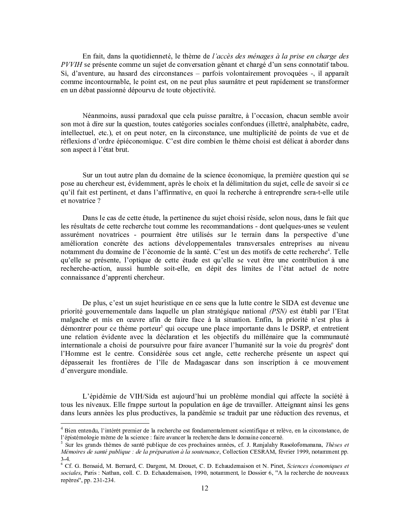 Anteprima della tesi: Evaluation de l’accès des ménages à la prise en charge des PVVIH, cas de Toamasina urbain, Madagascar, Pagina 3