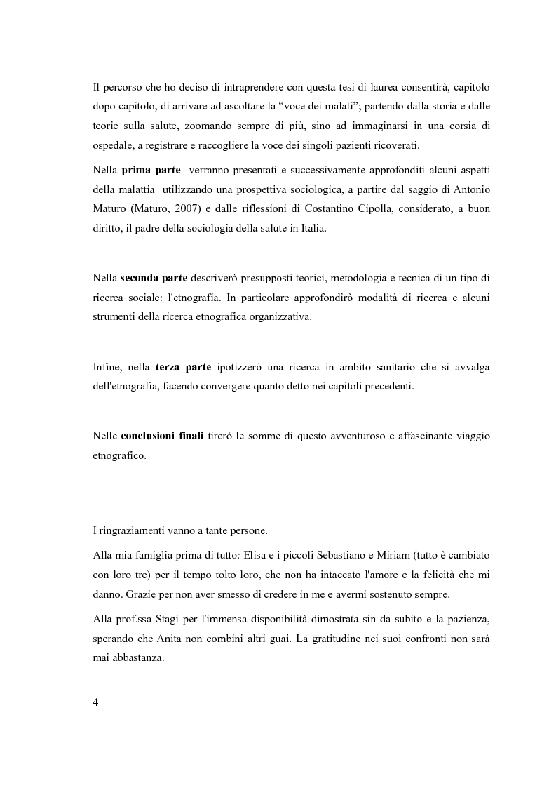 Anteprima della tesi: La voce dei malati: la ricerca etnografica in sociologia della salute, Pagina 3