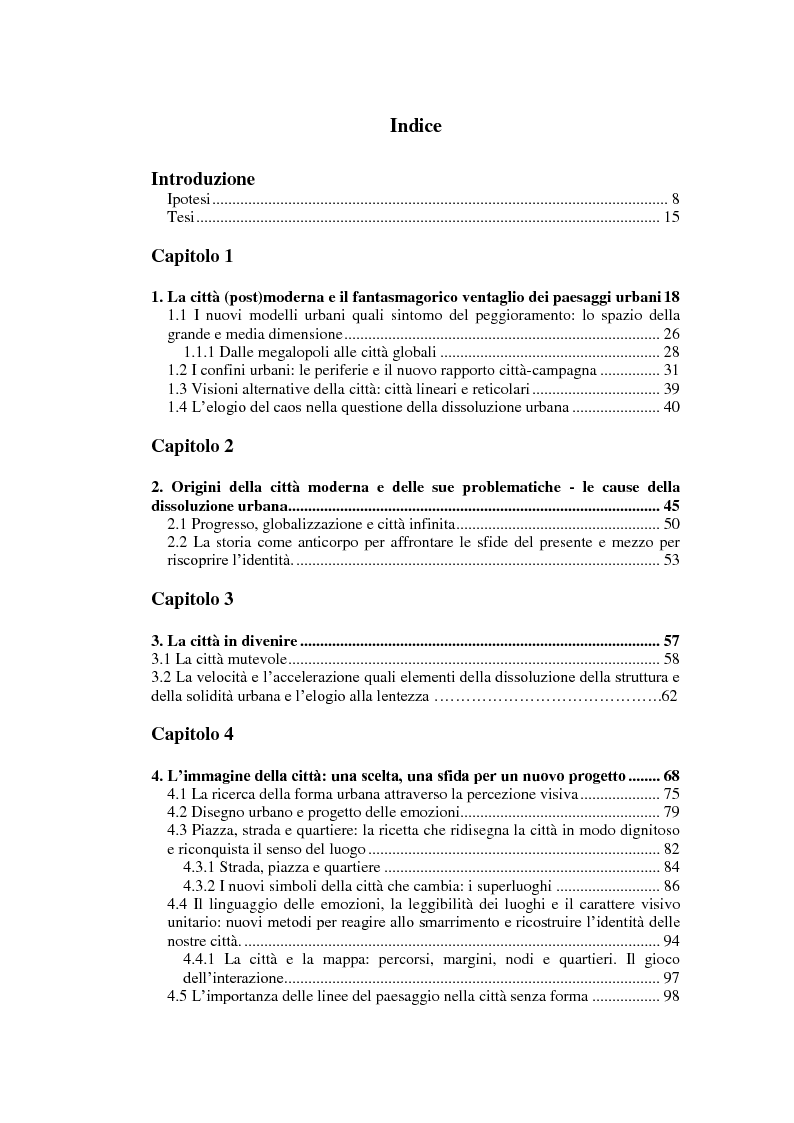 Indice della tesi: Trasformazione della città tra realtà e virtualità, Pagina 1