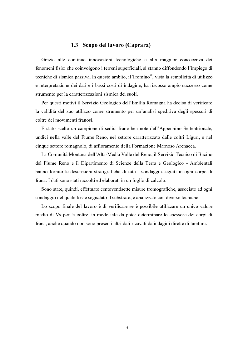 Anteprima della tesi: Valutazione dello spessore dei corpi di frana tramite sismica passiva tromografica, Pagina 4