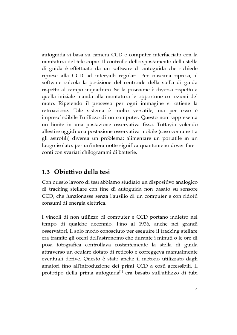 Anteprima della tesi: Realizzazione di un dispositivo analogico per effettuare tracking stellare, Pagina 3