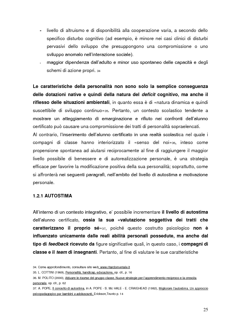 Anteprima della tesi: I compagni di classe: una risorsa per l'integrazione, Pagina 12