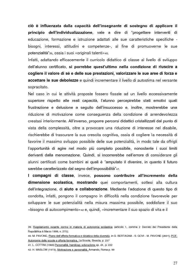 Anteprima della tesi: I compagni di classe: una risorsa per l'integrazione, Pagina 14