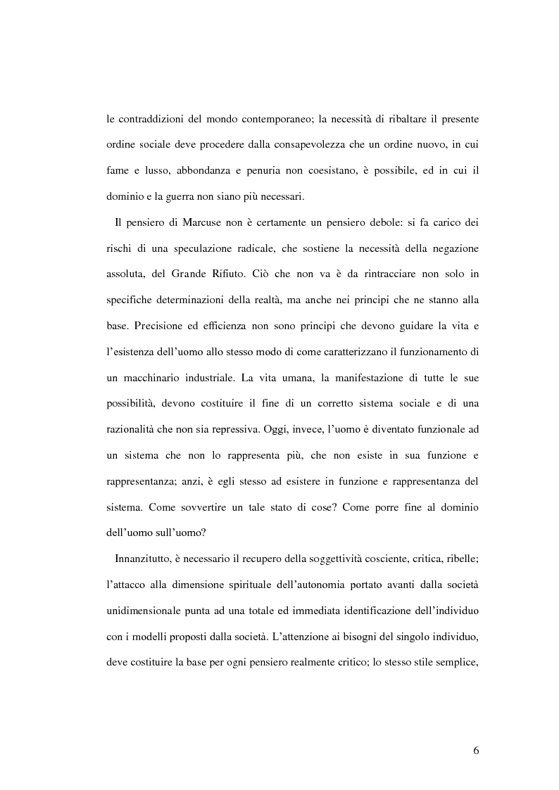 Anteprima della tesi: Il dissenso e l'etica. Riflessioni su Herbert Marcuse., Pagina 4