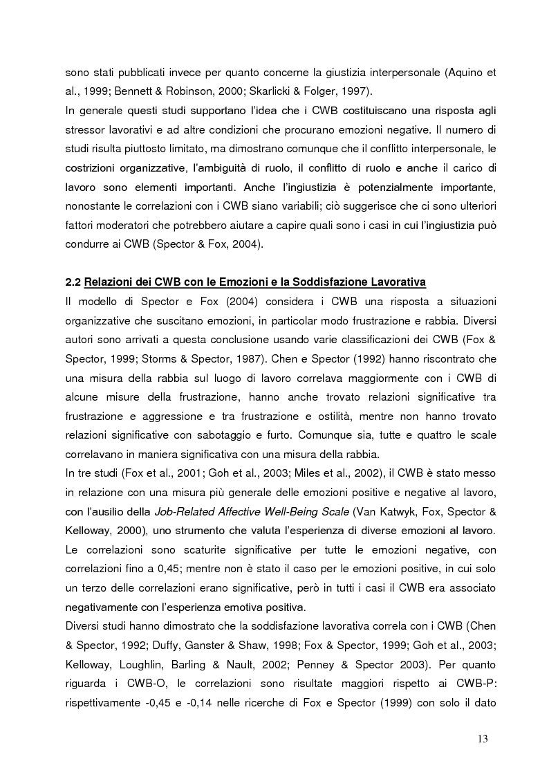 Anteprima della tesi: Comportamenti controproduttivi nei luoghi di lavoro: ruolo dell'ansia e dell'irritabilità. Contributo empirico., Pagina 10