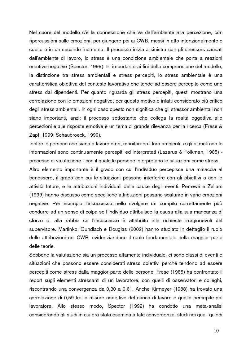 Anteprima della tesi: Comportamenti controproduttivi nei luoghi di lavoro: ruolo dell'ansia e dell'irritabilità. Contributo empirico., Pagina 7