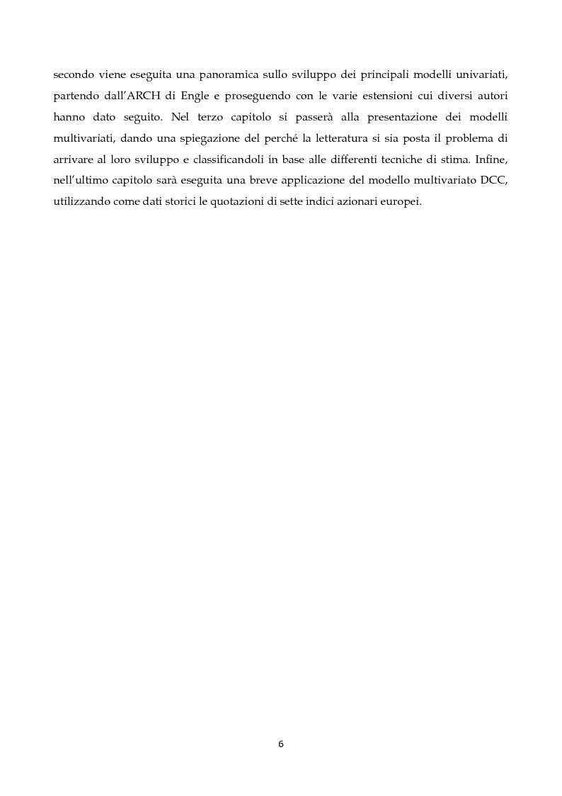Anteprima della tesi: Modelli GARCH multivariati per l'analisi dei mercati finanziari, Pagina 4