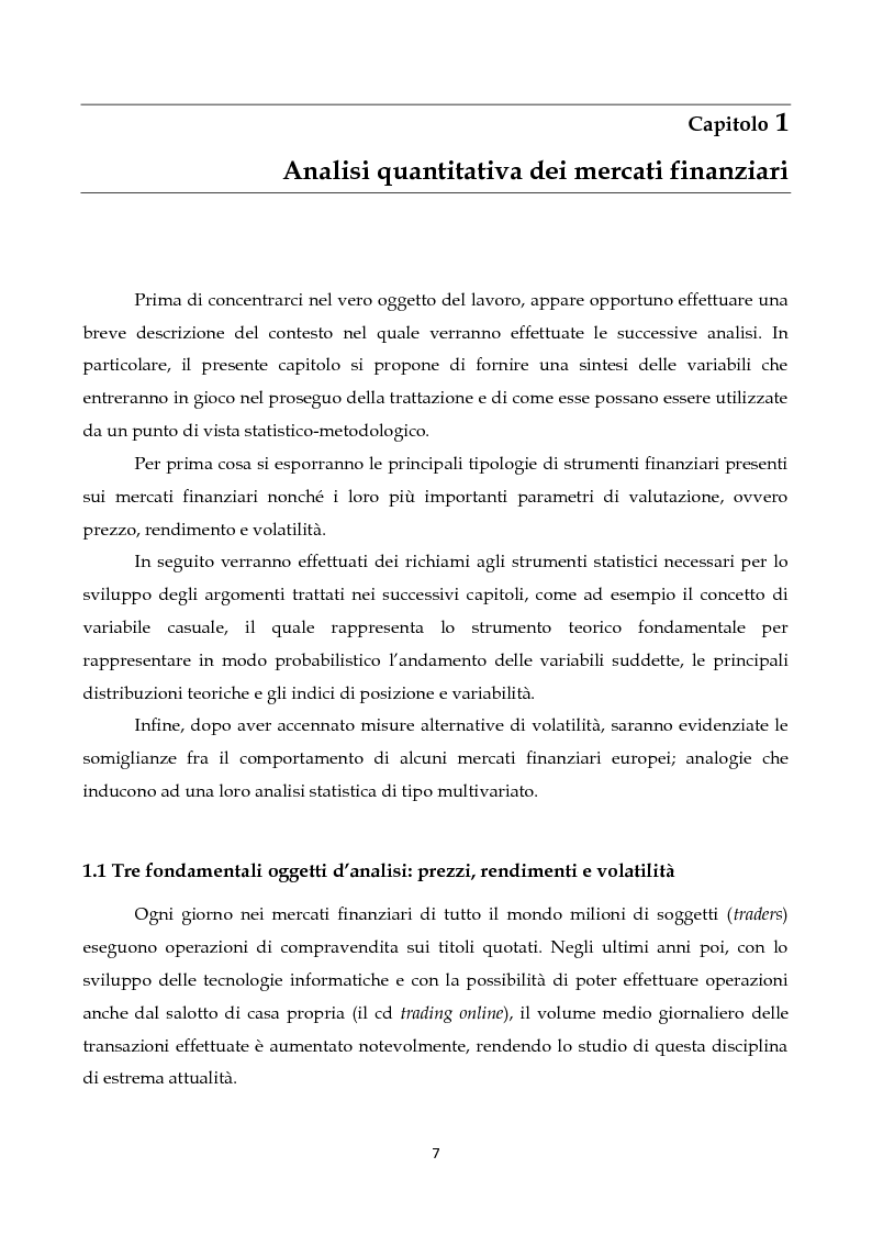 Anteprima della tesi: Modelli GARCH multivariati per l'analisi dei mercati finanziari, Pagina 5