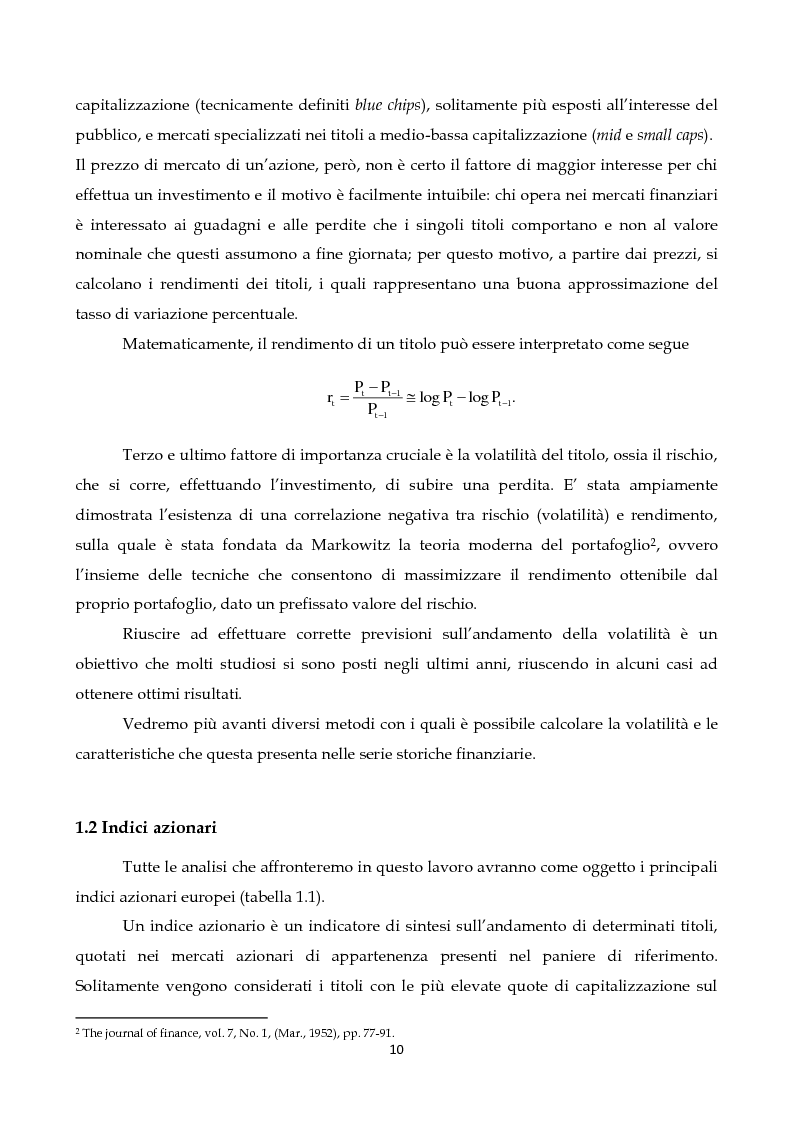 Anteprima della tesi: Modelli GARCH multivariati per l'analisi dei mercati finanziari, Pagina 8