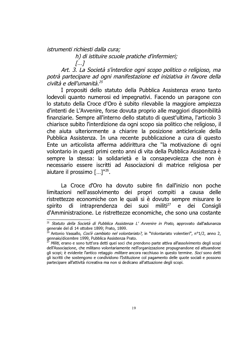 Estratto dalla tesi: Analisi delle motivazioni dei volontari della Croce d'Oro di Prato in relazione alle tematiche della Religione Civile