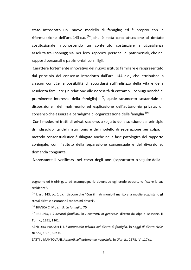 Anteprima della tesi: Accordi tra coniugi in sede di separazione e divorzio, Pagina 5