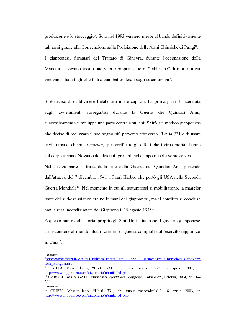 Anteprima della tesi: Unità 731 - Un male ancora poco conosciuto del Sol Levante, Pagina 5