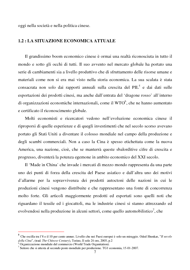 Anteprima della tesi: La Cina: sviluppo economico globale e regime politico non democratico, Pagina 6