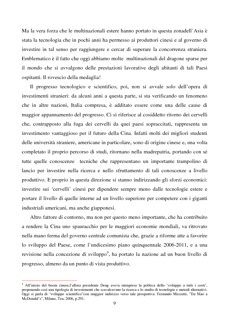 Anteprima della tesi: La Cina: sviluppo economico globale e regime politico non democratico, Pagina 8
