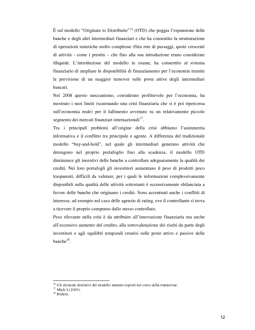 Anteprima della tesi: Securitization e stabilità finanziaria: un'analisi empirica su un campione di operazioni di cartolarizzazione, Pagina 11