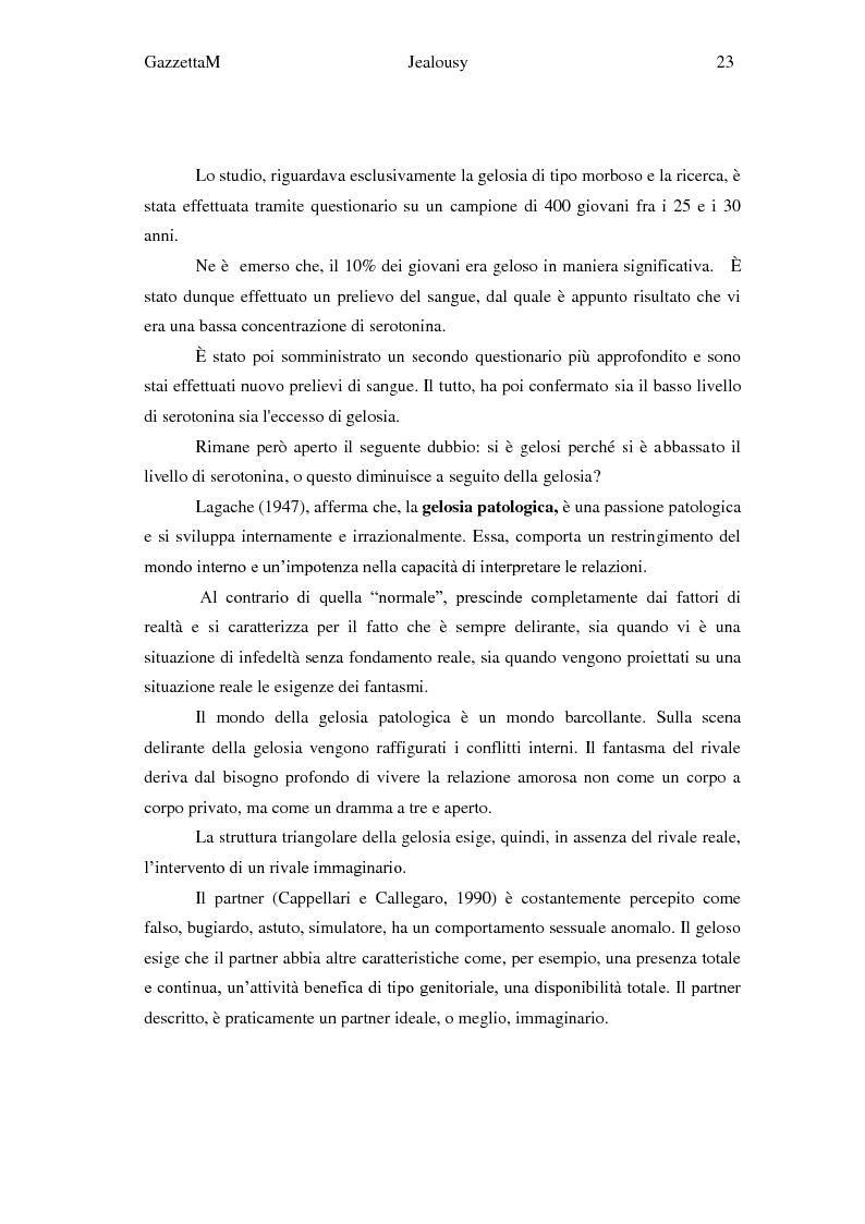 Estratto dalla tesi: Gelosia: sinonimo di amore e giustificazione della violenza? Ricerca empirica con adulti