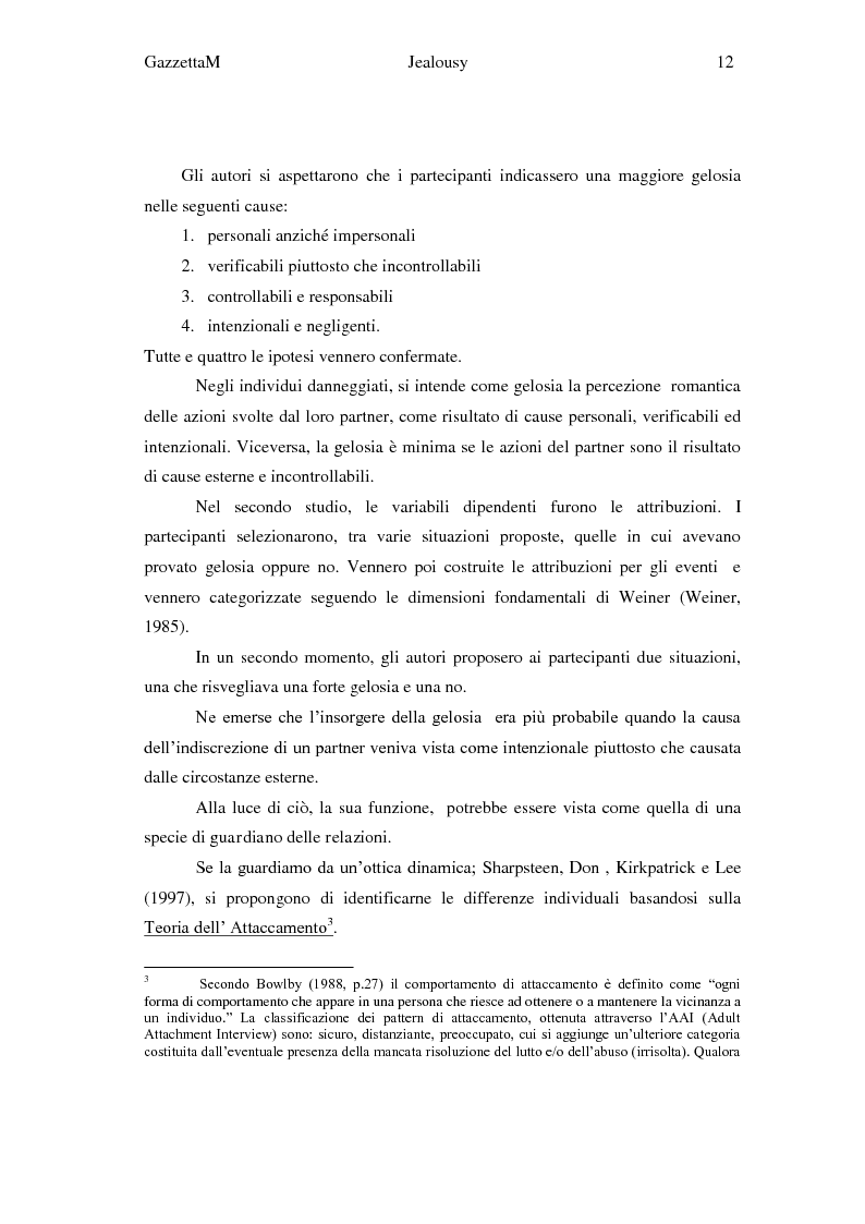 Anteprima della tesi: Gelosia: sinonimo di amore e giustificazione della violenza? Ricerca empirica con adulti, Pagina 11