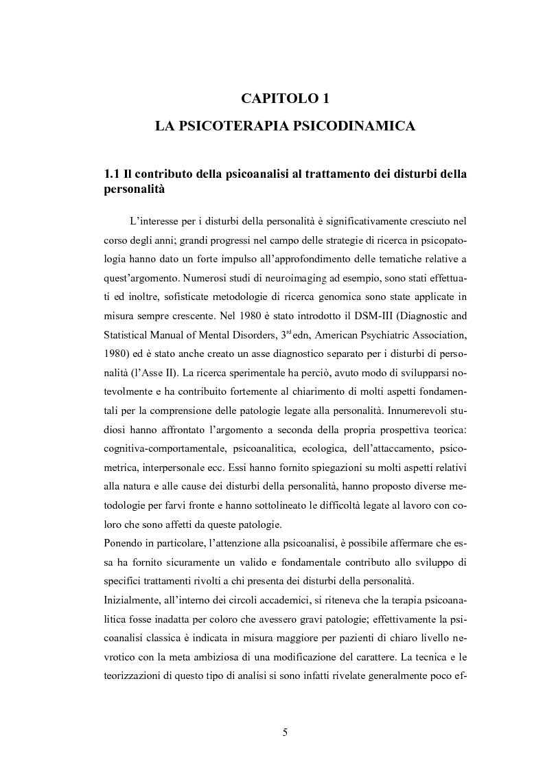 Anteprima della tesi: La psicoterapia focalizzata sul transfert. La tecnica psicoanalitica e i pazienti borderline., Pagina 6