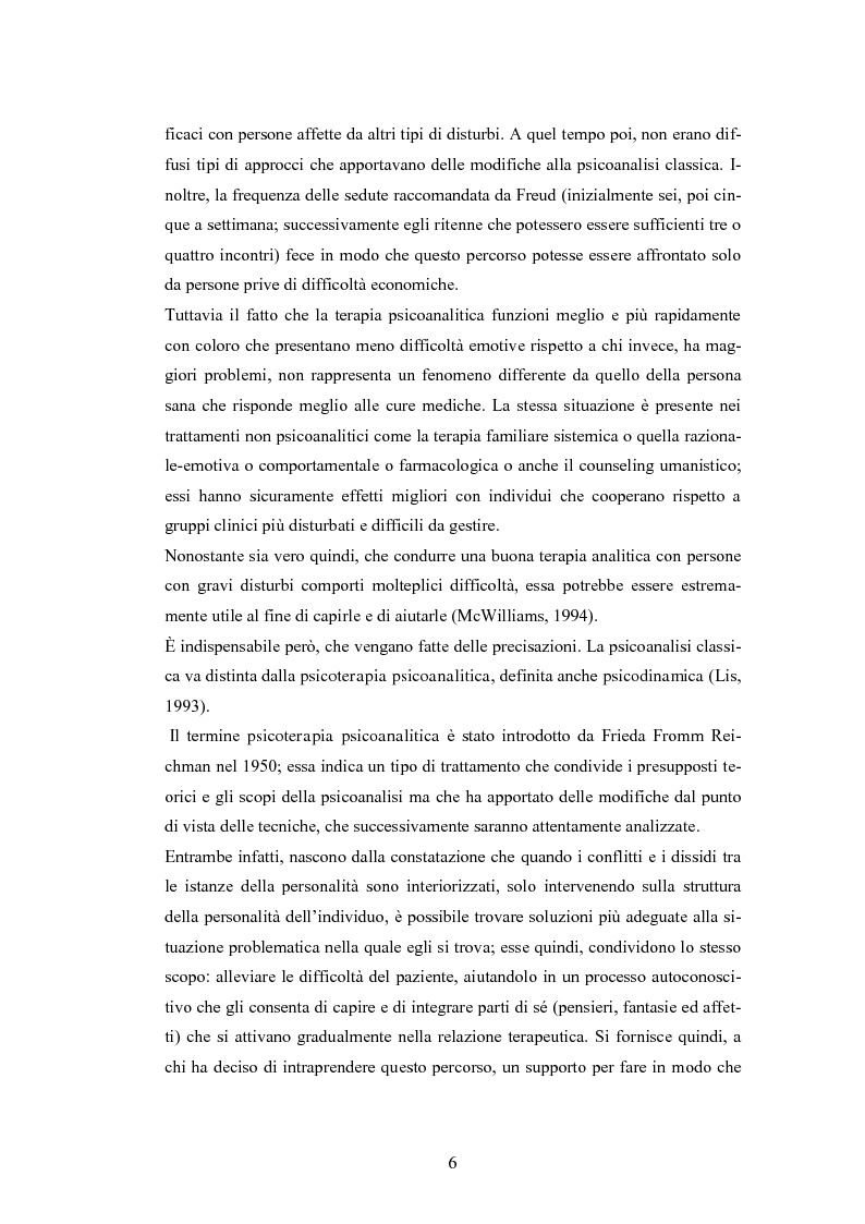 Anteprima della tesi: La psicoterapia focalizzata sul transfert. La tecnica psicoanalitica e i pazienti borderline., Pagina 7