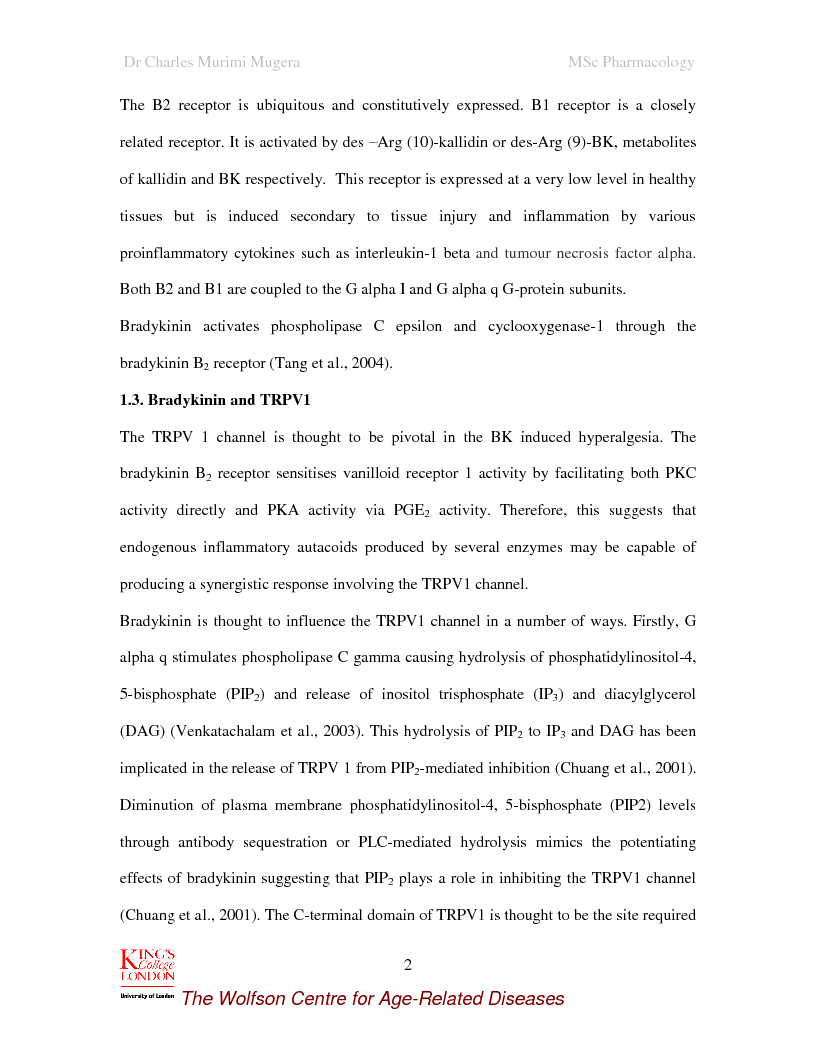 Anteprima della tesi: The influence of Prostaglandin E2 on bradykinin induced depolarization, generation and conduction of action potentials in the isolated vagus nerve, Pagina 3