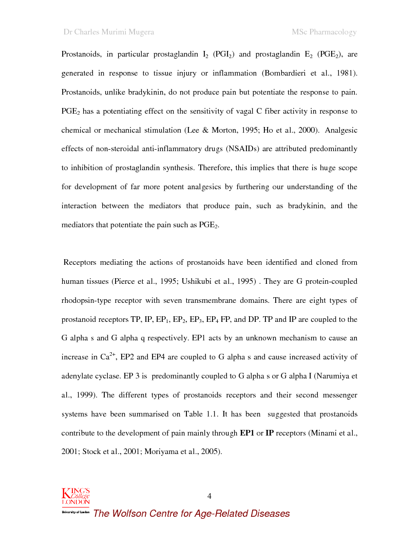 Anteprima della tesi: The influence of Prostaglandin E2 on bradykinin induced depolarization, generation and conduction of action potentials in the isolated vagus nerve, Pagina 5