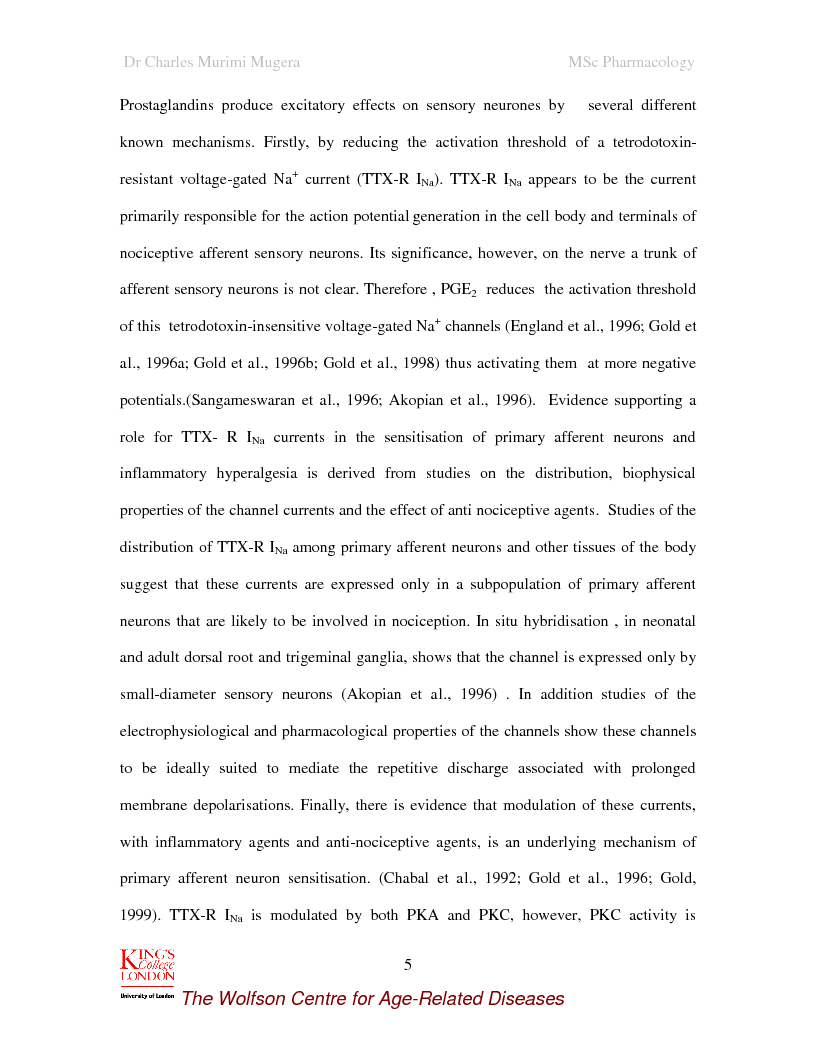 Anteprima della tesi: The influence of Prostaglandin E2 on bradykinin induced depolarization, generation and conduction of action potentials in the isolated vagus nerve, Pagina 6