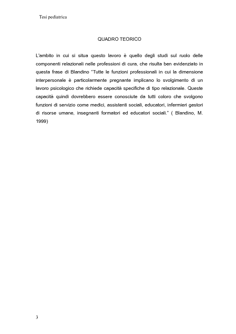 Anteprima della tesi: Aspetti relazionali nell’assistenza infermieristica in pediatria, Pagina 3
