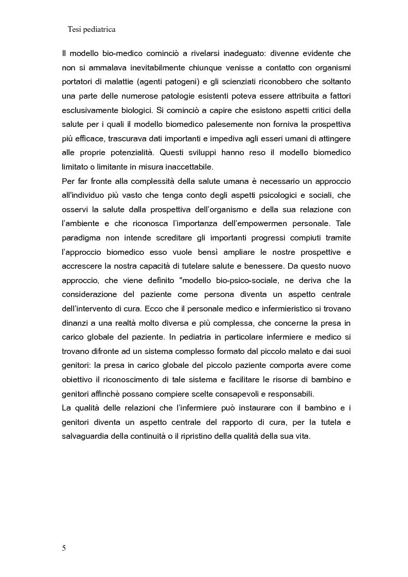Anteprima della tesi: Aspetti relazionali nell’assistenza infermieristica in pediatria, Pagina 5