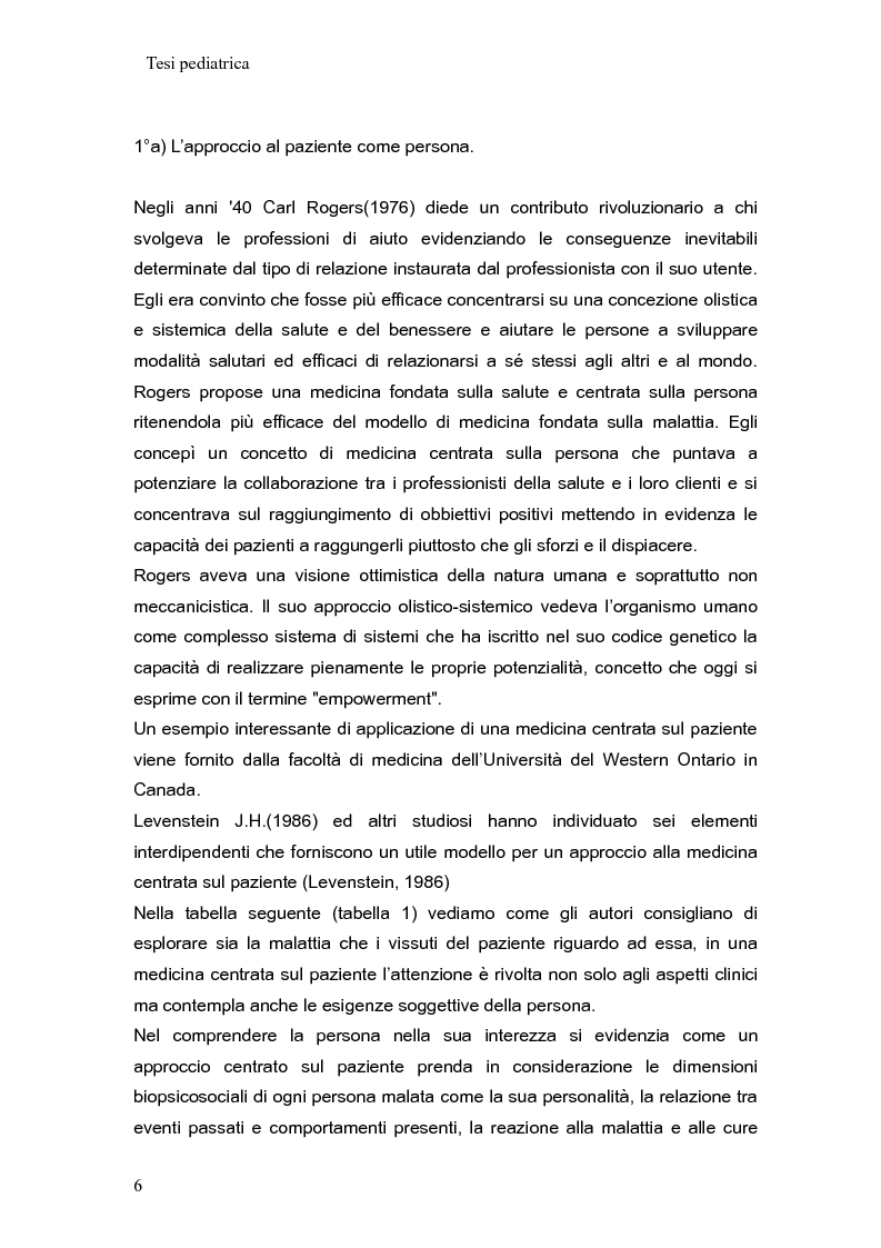 Anteprima della tesi: Aspetti relazionali nell’assistenza infermieristica in pediatria, Pagina 6