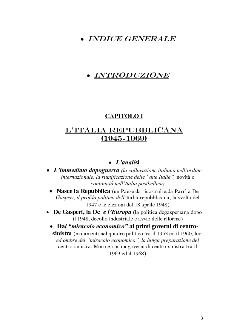 Indice della tesi: Sistema politico e organizzazioni sindacali in Italia (1945-1980), Pagina 1