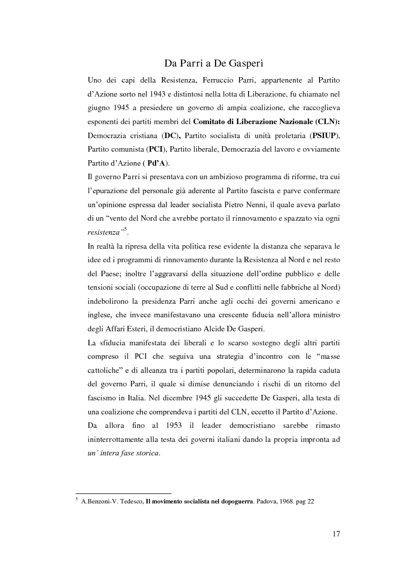 Anteprima della tesi: Sistema politico e organizzazioni sindacali in Italia (1945-1980), Pagina 11