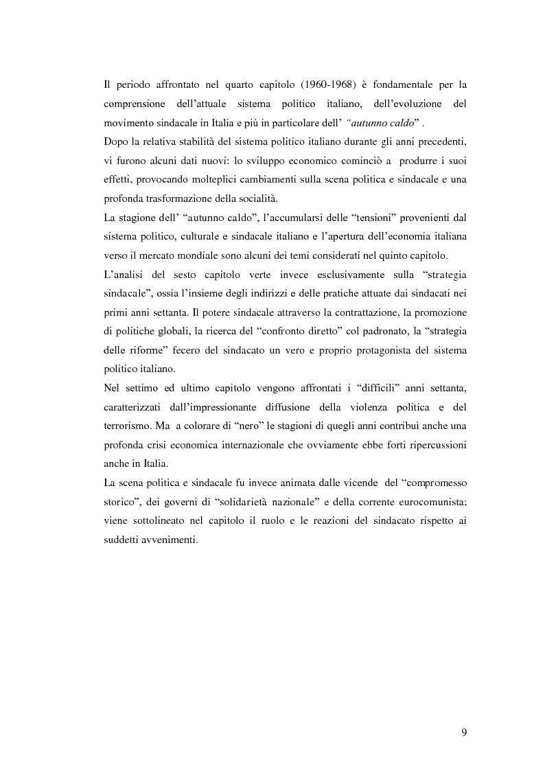 Anteprima della tesi: Sistema politico e organizzazioni sindacali in Italia (1945-1980), Pagina 3