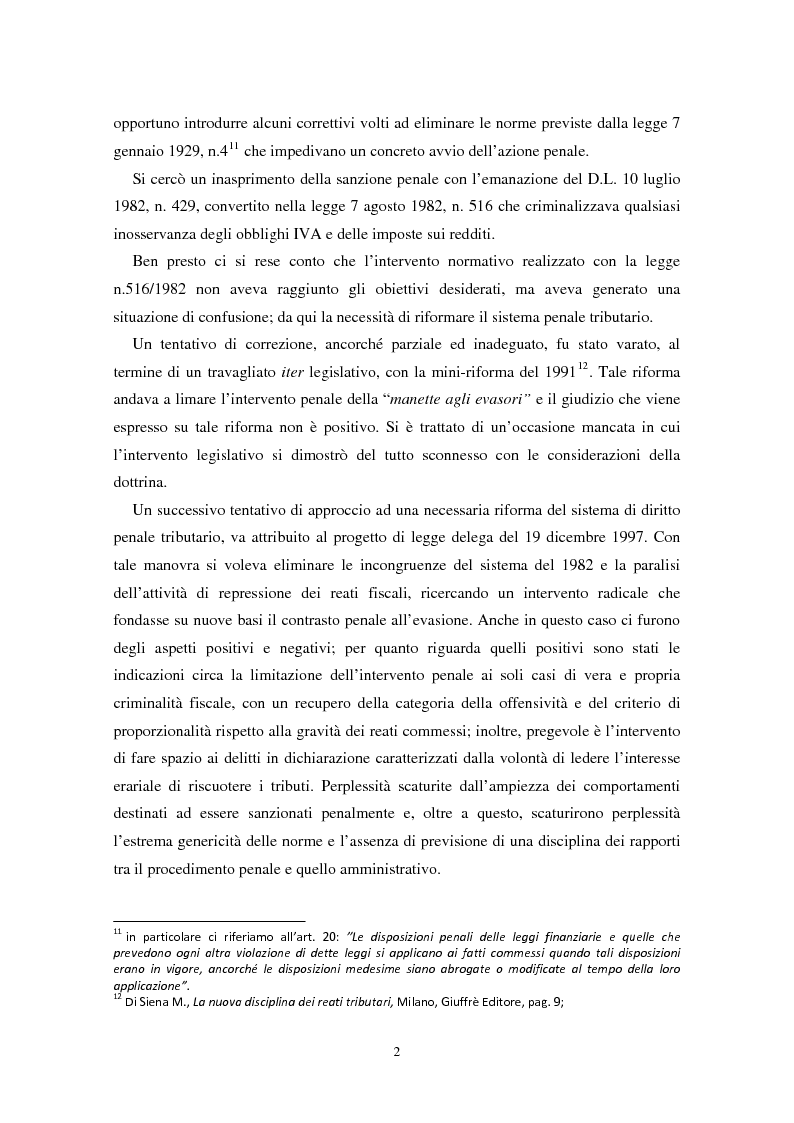 Anteprima della tesi: Il reato di indebita compensazione (art. 10 quater, D. L.vo n.74/2000), Pagina 3