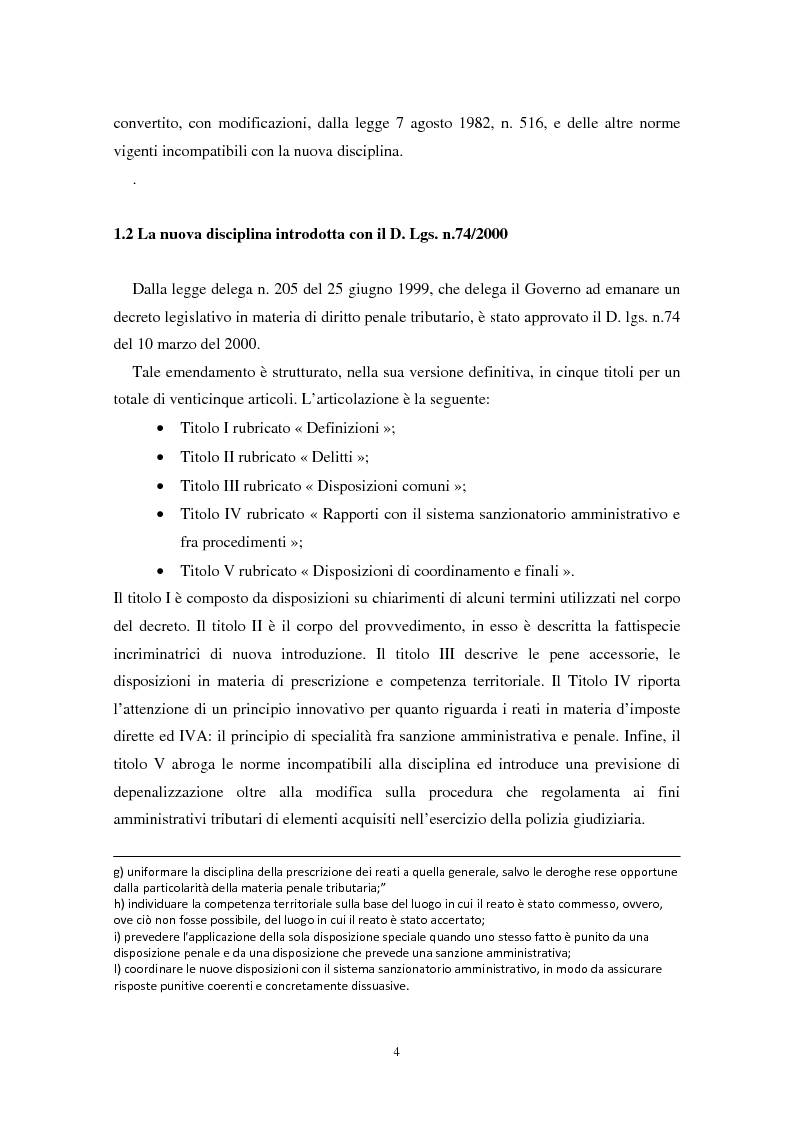 Anteprima della tesi: Il reato di indebita compensazione (art. 10 quater, D. L.vo n.74/2000), Pagina 5