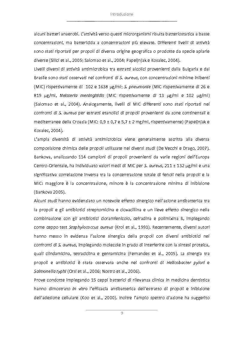 Anteprima della tesi: Attività antimicrobica di propoli microincapsulata, Pagina 10