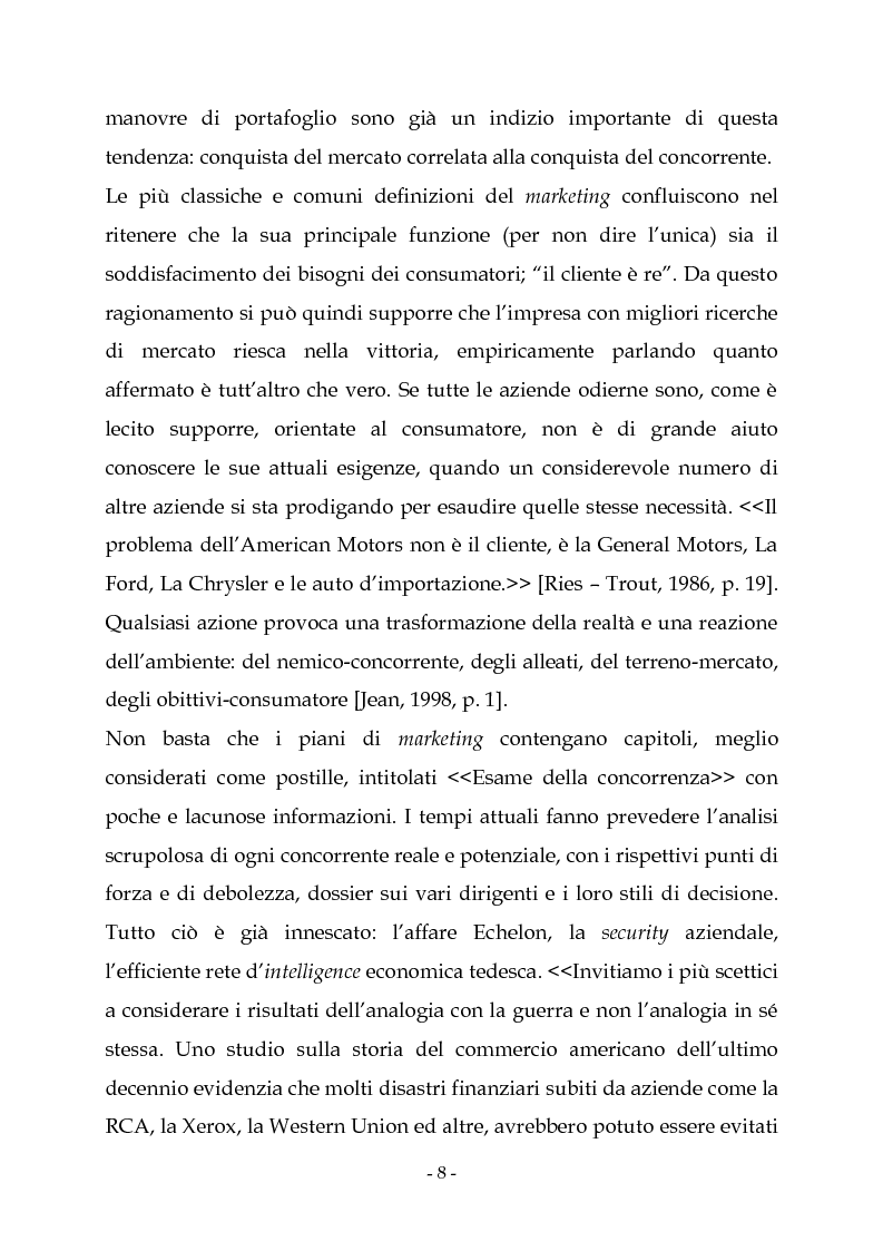 Anteprima della tesi: Applicazione dell’approccio militare alle strategie competitive e di marketing delle imprese industriali, Pagina 13