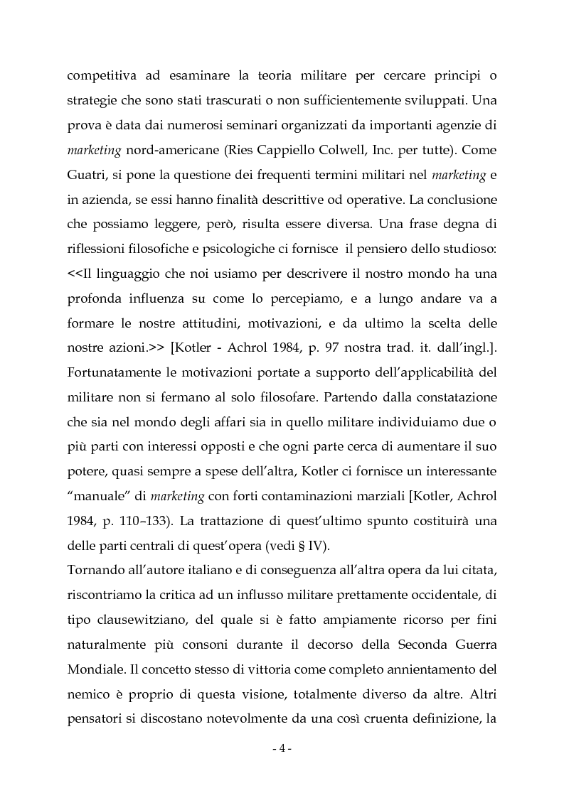 Anteprima della tesi: Applicazione dell’approccio militare alle strategie competitive e di marketing delle imprese industriali, Pagina 9