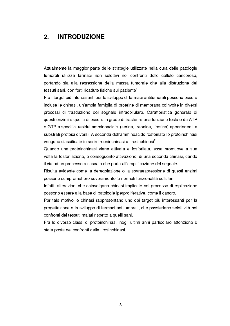 Estratto dalla tesi: Inibitori di tirosinchinasi a struttura chinazolinica: sintesi di derivati 4-amminoarilici