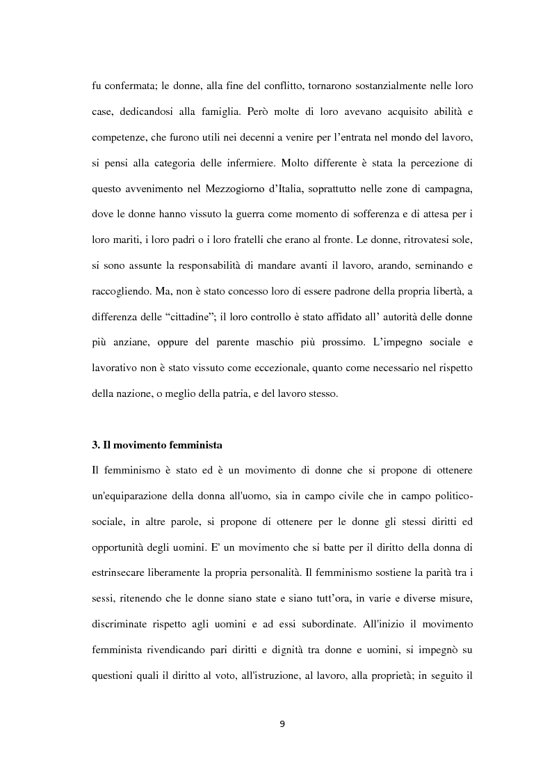 Anteprima della tesi: Le donne nel sistema economico meridionale: problemi, politiche, opportunità, Pagina 10